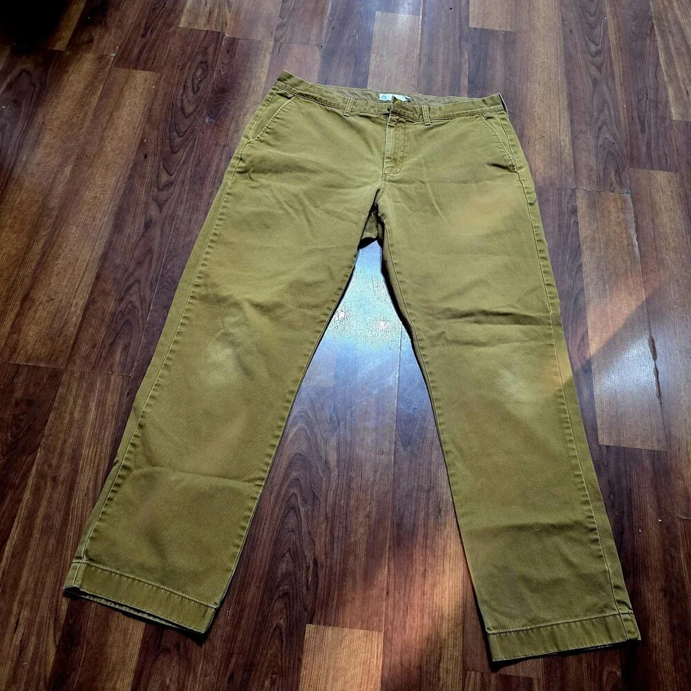 Vintage 1980s -1990's J Crew Men's Chinos 34 x 30 Light Khaki Cream Brown Pants